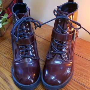 Boots garnet/burgundy patent leather